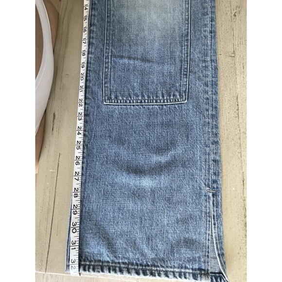 PISTOLA High Rise Wide Leg Jeans Denim Size 26 with patch panel and slide slits - Picture 7 of 8